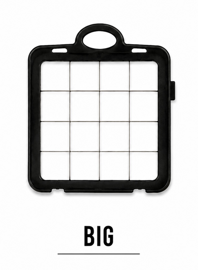 Large dicing blade insert for 21 × 21 mm cubes