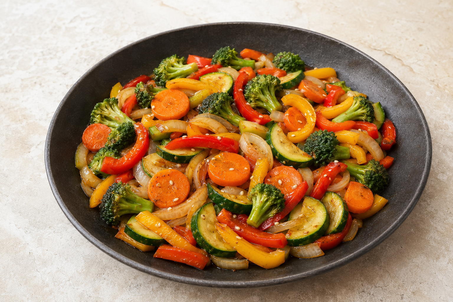 Colourful vegetable stir-fry